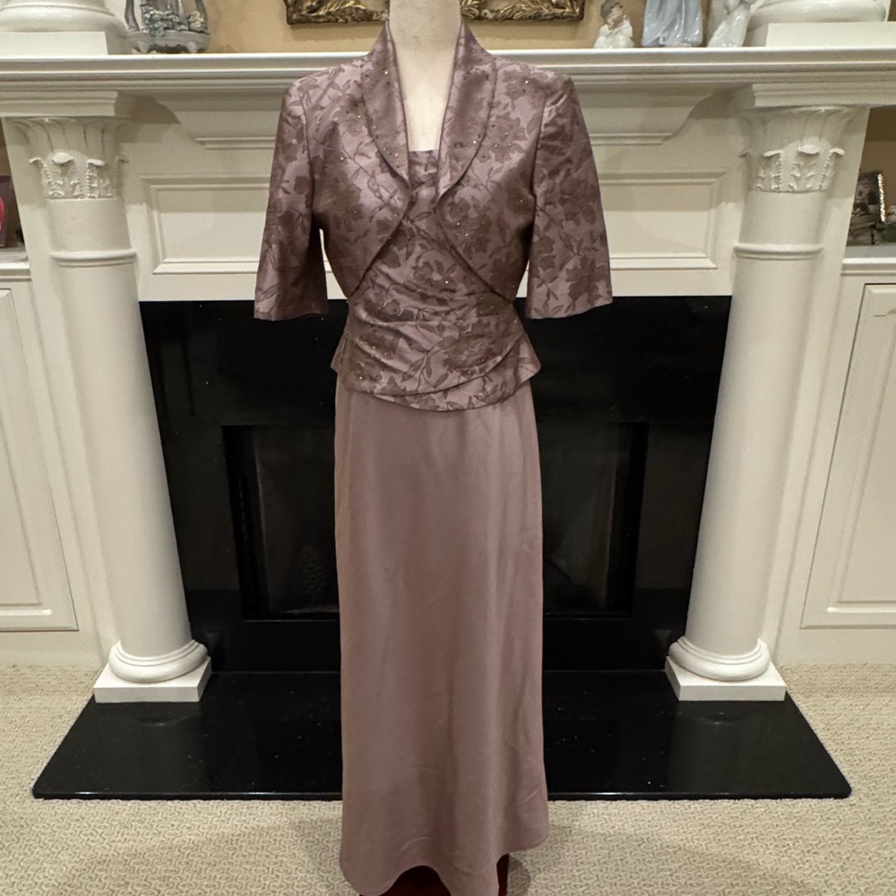 Jessica Howard Petite 2-Piece Evening Gown Set | Mauve (P/L)